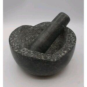 Speckled Gray Marble Mortar And Pestle 6 3/8 In Fresh Herbs Garlic Cooking